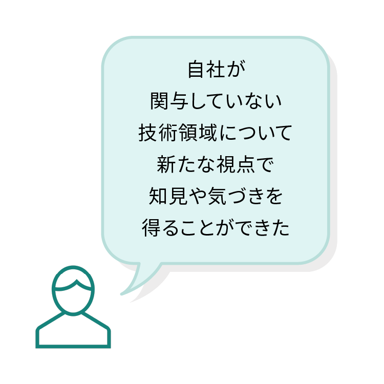 自社が関与していない技術領域について新たな視点で知見や気づきを得ることができた